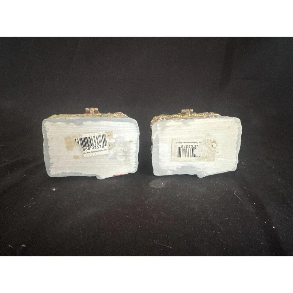 Vintage Lighthouse Trinket Boxes Set of 2 Decorative Coastal Keepsake Boxes
